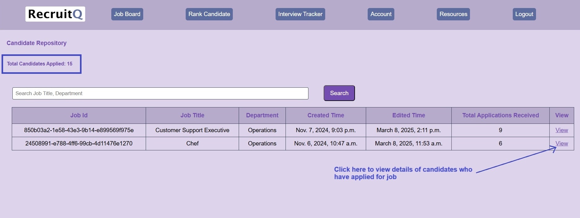 candidate repository